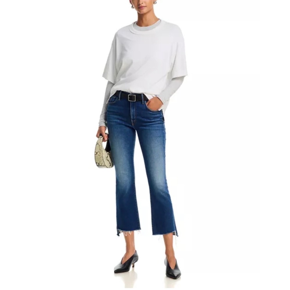 Mother The Insider Crop Step Fray Jeans Home Movies Wash Size 31